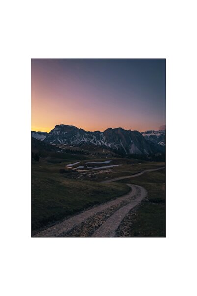 OEM Tablou Canvas, 'Drumul tacut spre muntii inzapeziti', 39 x 54cm