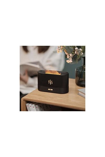 Ruhhy Difuzor de aromaterapie 3 în 1, lampă LED RGB cu efect de flacără, 7 culori, umidificator, 180 ml, 6,5 W, USB