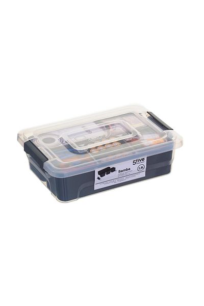 Five Simply Smart Samba Durable Polypropylene Storage Compartment Box 1.5 Liter