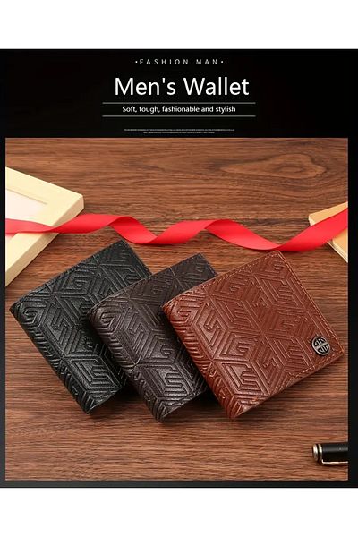 Hilosh Classic and Modern Meet Line Patterned Men's Wallet