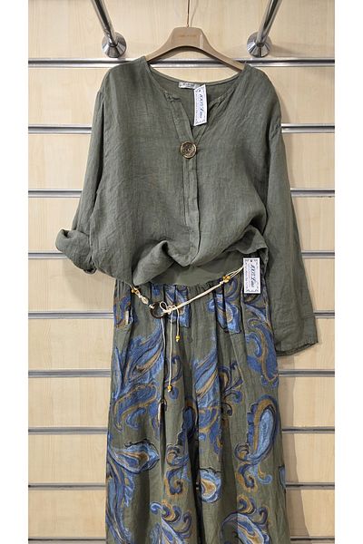 Park Moda Bluză din in italian cu detaliu de nasturi