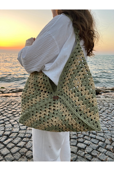 yade store Hasır Çanta, Hasır Omuz Çantası, Örgü Omuz Çantası