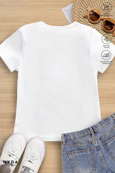 Nyda Collections Tricou cu mânecă scurtă din bumbac imprimat cu fundă roșie Labubu pentru copii