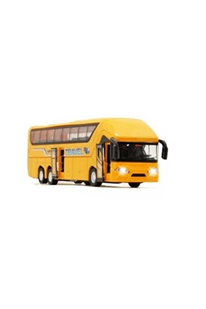 OEM Metal Toy Bus with Sounds, Yellow, 21 cm