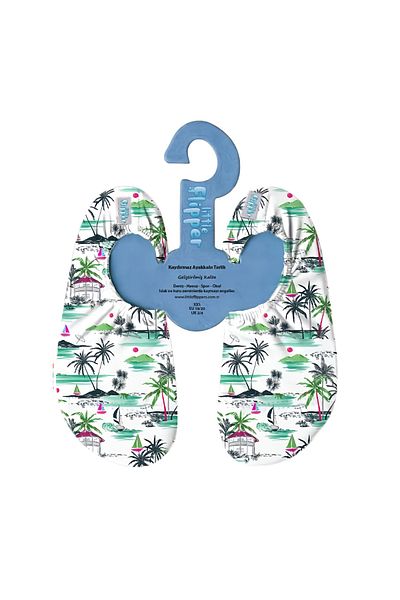 Little Flippers Non-Slip Sole Unisex Baby Kids Sea Shoes Pool Booties - Palm