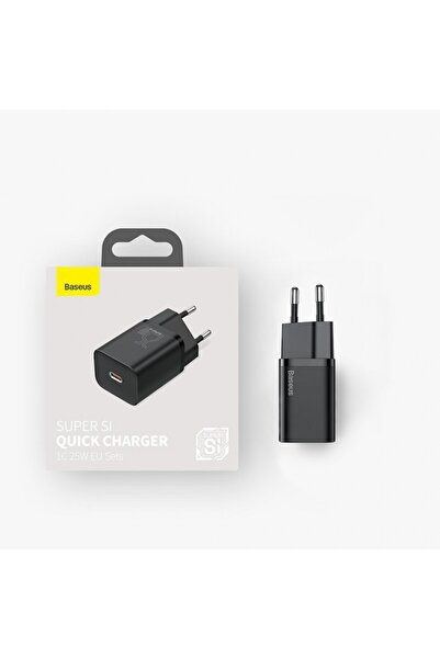 Baseus Super Si Fast Charger, USB-C, 25W, Black