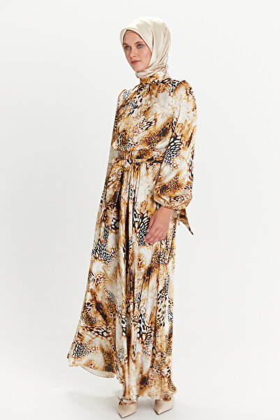 Setrms Desenli Saten Elbise