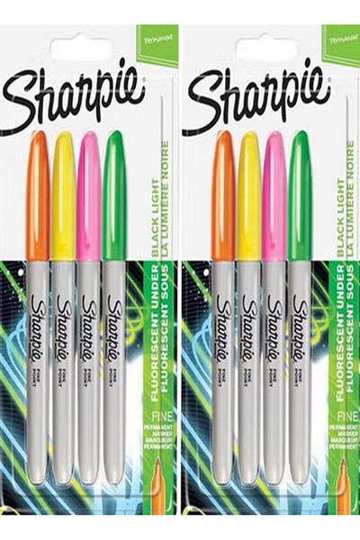 Sharpie مجموعة أقلام تحديد دائمة نيون متعددة الألوان، مكونة من 8 قطع