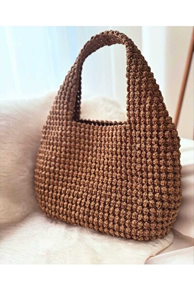 symaslandesign Hasır omuz çantası, örgü el emeği çanta
