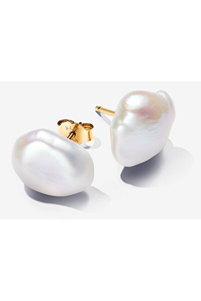 Pandora Cercei cu surub si perla de cultura de apa dulce tratata in stil baroc