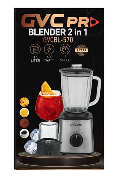 rexa 2-In-1 Blender With Stainless Steel Blads 1.5 L 600 W GVCBL-570 Steel