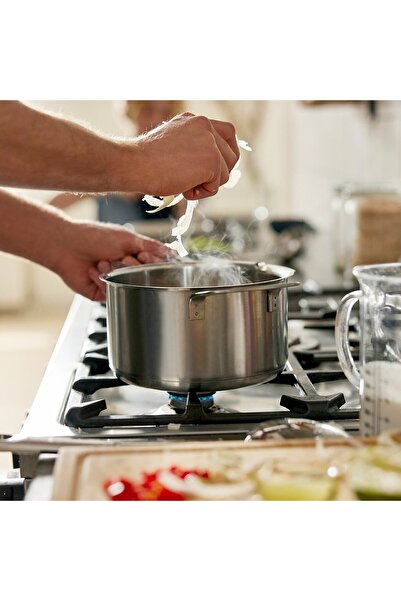 IKEA HEMKOMST Pot with Lid, Stainless Steel/Glass, 3L