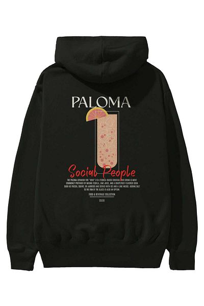 Ankhises Paloma Cocktail Back Printed Hoodie Oversize Hooded Sweatshirt Men Women