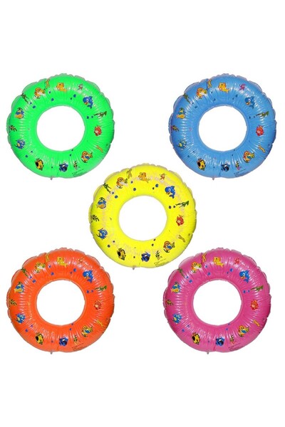 PRC Colac de înot gonflabil pentru fete, cu alveole, imprimeu animal, roz, 50 cm