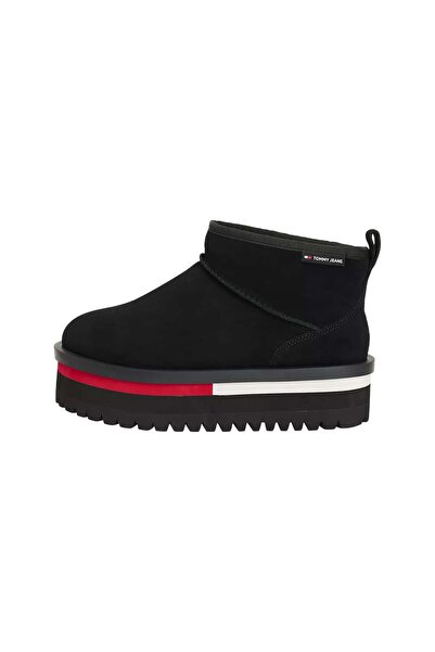 Tommy Hilfiger Women's Suede Platform Sole Snow Boots - Black