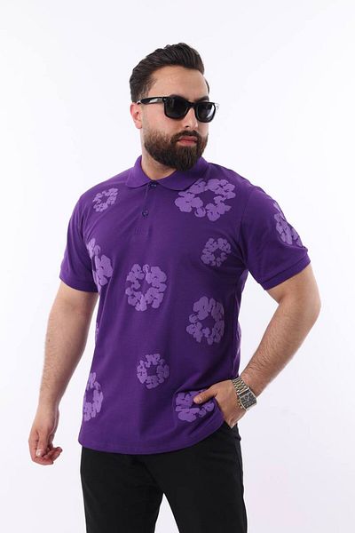 STOCX Patterned Polo Neck Men's T-Shirt – Stylish and Comfortable Fit