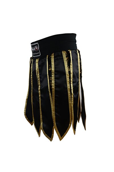Dragondo MT3031 Muay Thai Kick Boks Şortu Taytlı Püsküllü Şort Siyah