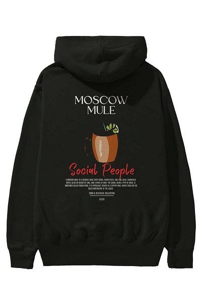 Ankhises Moscow Mule Cocktail Back Printed Hoodie Oversize Hooded Sweatshirt Men Women
