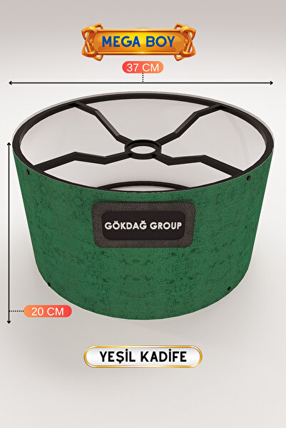 GÖKDAĞ GROUP Yeşil Kadife Lambader Başlığı 37 CM Mega Boy Pratik Kurulum
