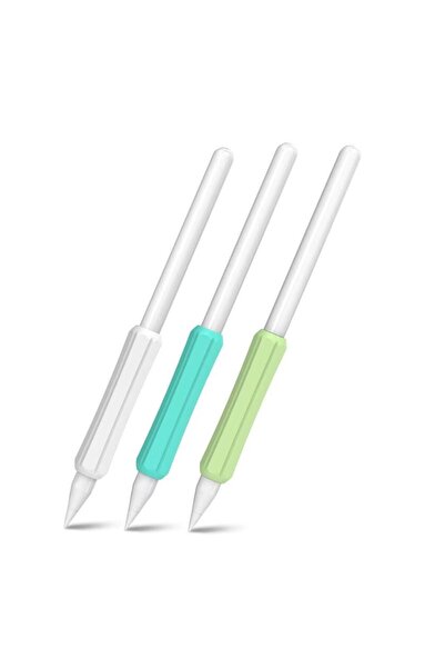 dalip Set huse compatibile cu Apple Pencil 1/2/ Huawei M-Pencil, silicon, Alb/Verde deschis/Turcoaz