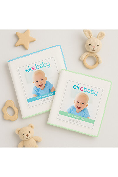 Ekebaby Büyük Boy 10'lu Yeni Doğan Penye Organik Pamuk Mendil – %100 Doğal An...
