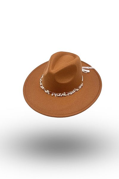 BASIC Palarie eleganta fedora cristale