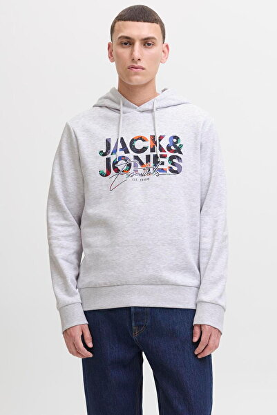 Jack & Jones Ανδρικό φούτερ με κουκούλα με στάμπα με λογότυπο - Geplas
