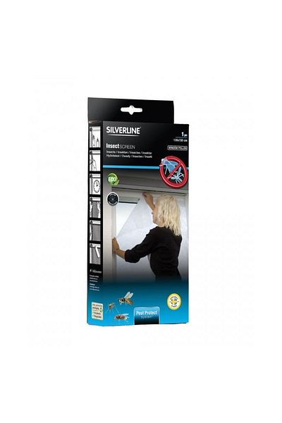 Silverline Plasă anti-insecte pentru geamuri, filtru de praf și polen, 130x150cm