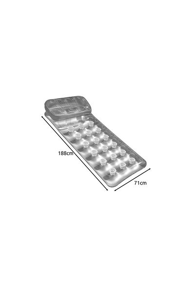 Intex Saltea gonflabilă cu tetieră, sarcină maximă 100 kg, argintiu/transparent, 188 x 71 cm