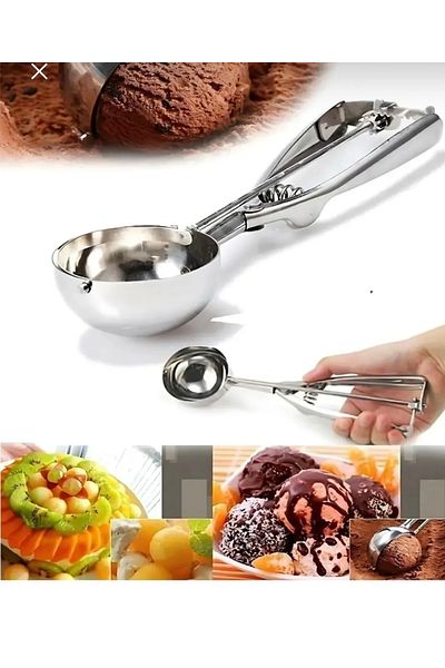 holy 2 Li 2Pcs Steel Stainless Ice Cream Halva Cookie Spoon
