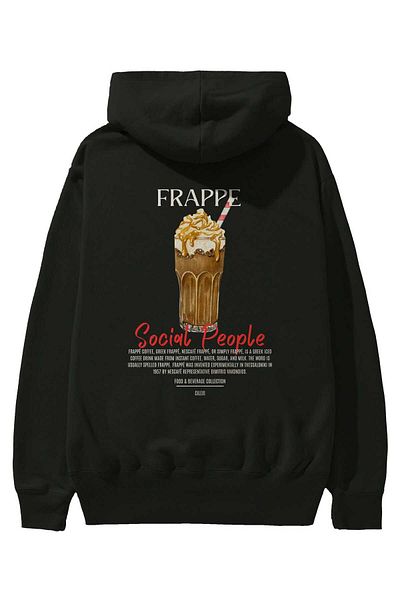Ankhises Frappe Cocktail Back Printed Hoodie Oversize Hooded Sweatshirt Men Women