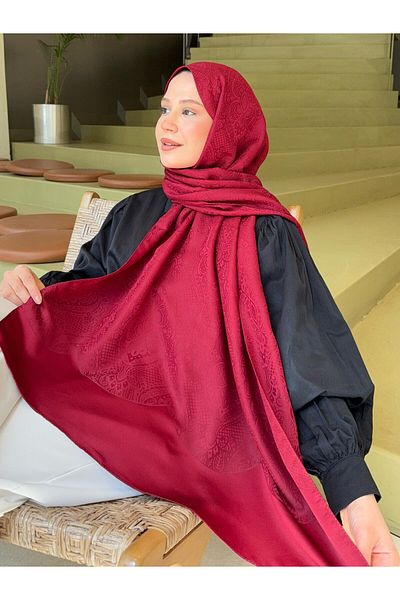 Mira İpek Diamond Pattern Jacquard Shawl