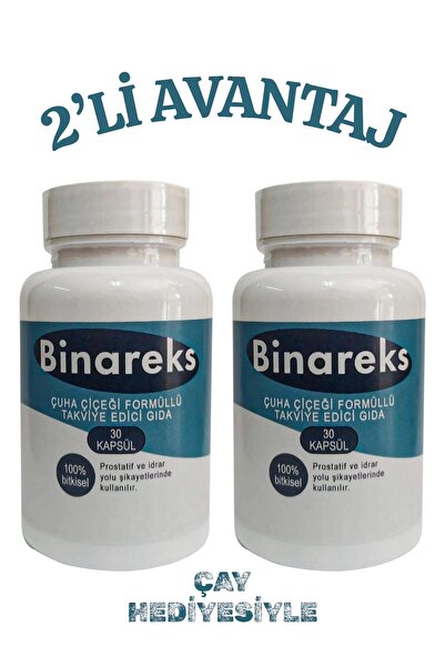 Lokman Hekim Binareks Çuha Çiçegi Formüllü Bitkisel Takviye Edici Gıda Caps 2X30 (İki Aylık Kullanım) Çay Hediye