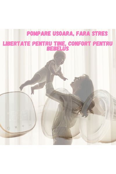 Alansa Pompa de san electrica, Dubla, Portabila, Capacitate 240 ml, Silentioasa, afisaj LED, alba