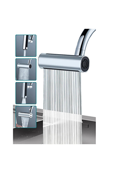 mucit home Water Saving 4 Modes Waterfall Adjustable Faucet Head Kitchen Bathroom Aerator Sink Sink