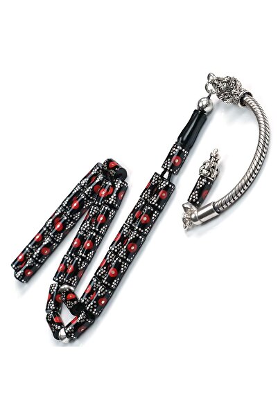 TESBİHCİBABA Finger Collection - Kırmızı Mineli Erzurum Oltu Taşı Tesbih