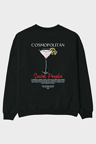 Ankhises سويت شيرت كوزموبوليتان مطبوع من الخلف كبير الحجم للرجال والنساء للجنسين