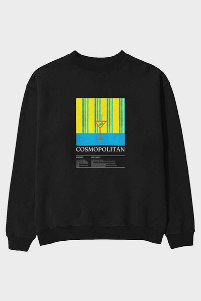 Ankhises Cosmopolitan Front Printed Oversize Sweatshirt Men Women Unisex