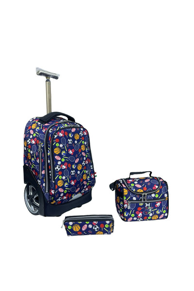 ZippyPack 3-Piece Rolling School Set, 18-Inch Wheeled Backpack with Lunch Bag...
