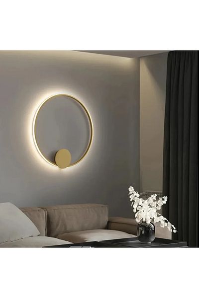 LUXXO Sardo Gold LED Ceiling/Wall Light, 42W, 3000K Warm Light, 60cm Diameter