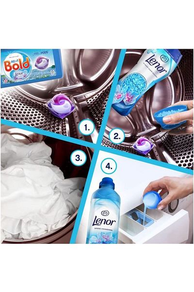 lenor لينور عطر الغسيل معطر الغسيل لينور أبريلفريش برائحة زهور الربيع 15 تحميلة (210 جم)