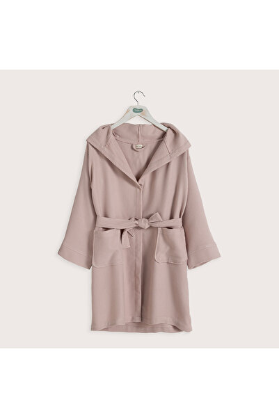 Chakra Little Basic Kapüşonlu Bornoz Pembe
