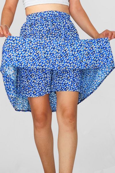 BNZ TEKSTİL Viscose Fabric Midi Length Shorts Skirt