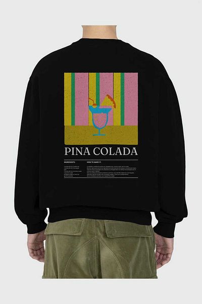 Ankhises Pina Colada Front Printed Oversize Sweatshirt Men Women Unisex