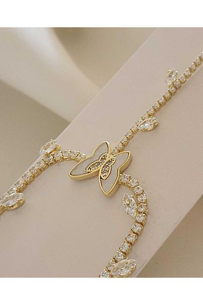 ZÜLİSCH Şahmeran Gold Stone Butterfly Model Stainless Steel