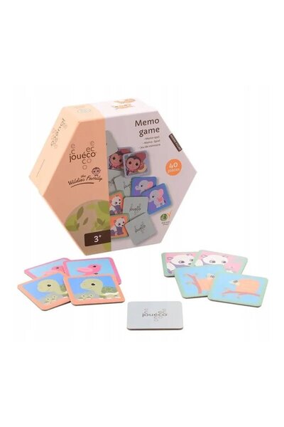 Joueco Joc de memorie, Joueco, Animale salbatice, 40 de cartonase, Din carton...