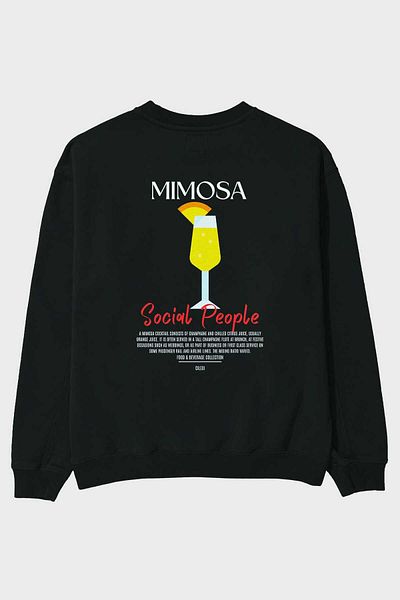Ankhises Hanorac oversize cu imprimeu pe spate Mimosa Bărbați Femei Unisex