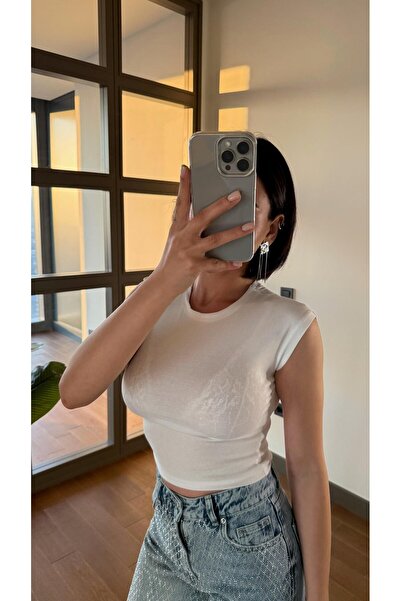 Eliz design Dar Basic Beyaz T-Shirt