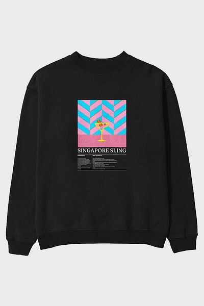 Ankhises Singapore Sling Front Printed Oversize Sweatshirt Men Women Unisex