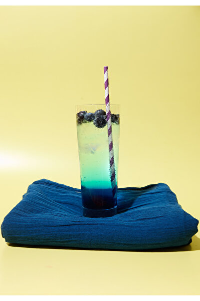 Fresh شال من القطن والكتان باللون الأزرق